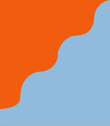 Orange and light blue color scheme